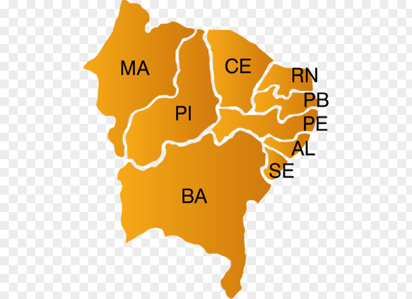 Map Regions Of Brazil Southeast Region, South Central-West Piauí PNG
