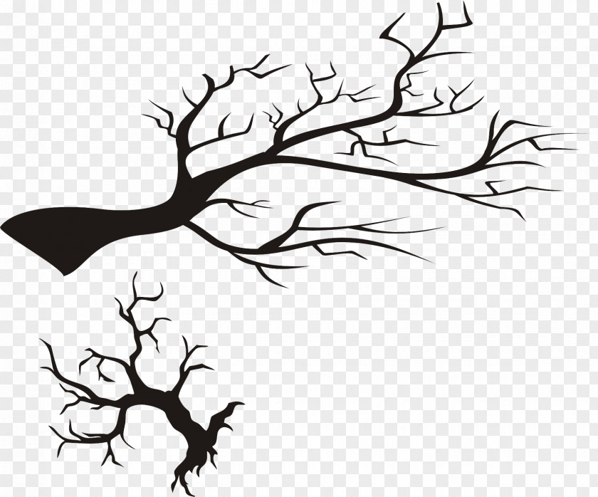 Black Tree Twig And White Clip Art PNG