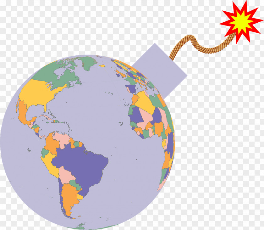 Earth Bomb Globe World Map PNG