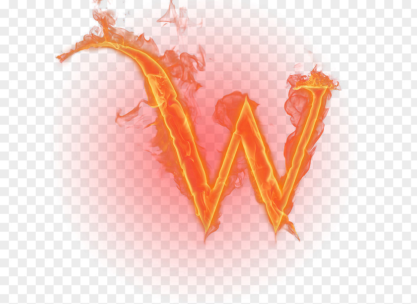 Burning Letter W English Alphabet Flame PNG