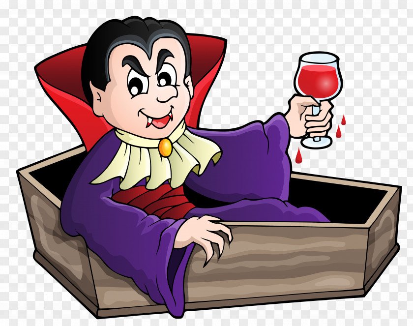 Haunted Vampire In Coffin Clipart Illustration PNG