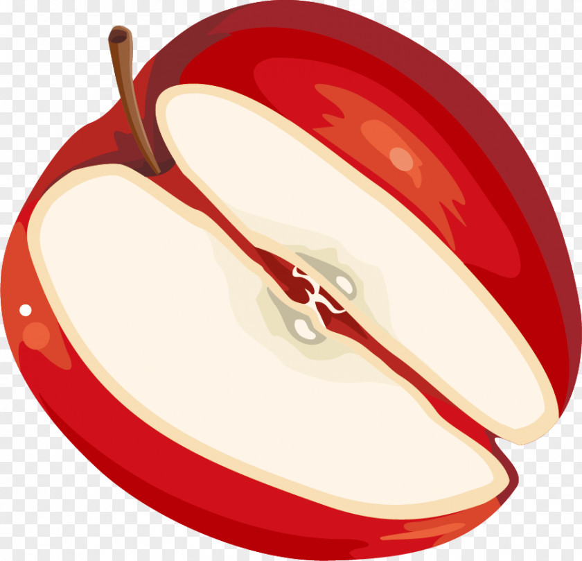 Hand Painted Red Apple Auglis PNG