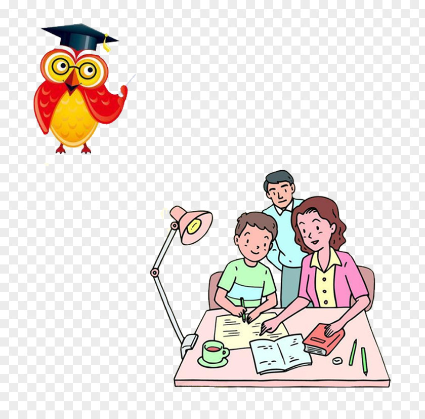 Parents Teaching Student Homework Child Poster PNG