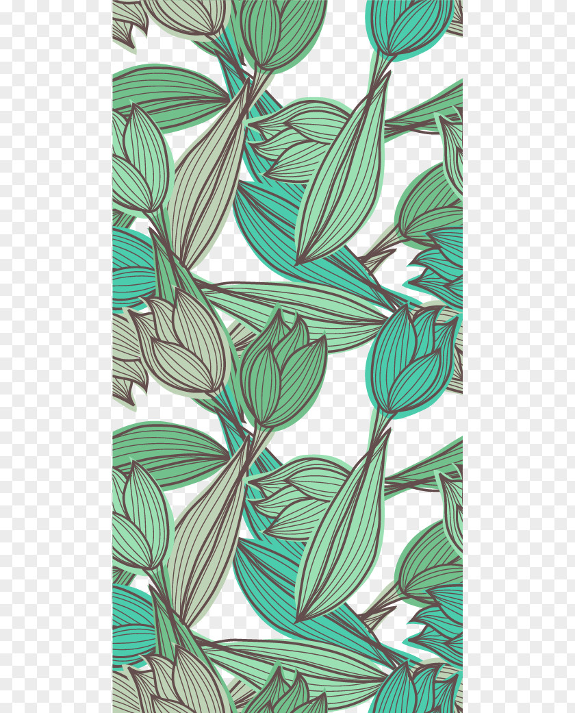 Vector Green Leaves Background Shading Material PNG