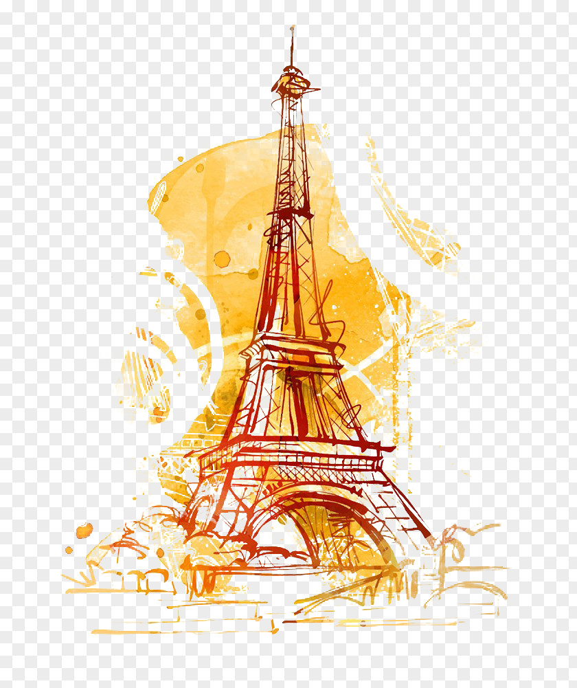 France Eifel Tower Watercolor Stick Figure Illustration Eiffel Arc De Triomphe Statue Of Liberty Tokyo PNG