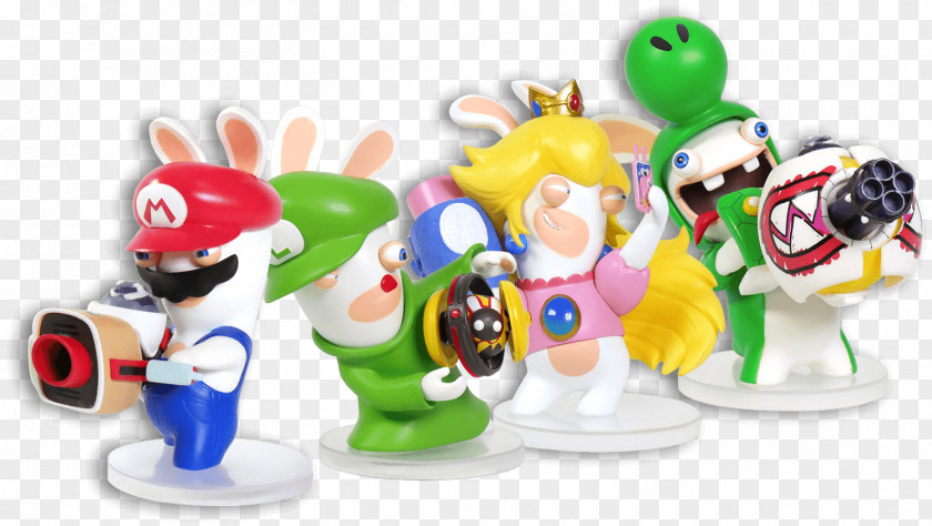 Mario Bros + Rabbids Kingdom Battle & Yoshi Wii Bros. Figurine PNG