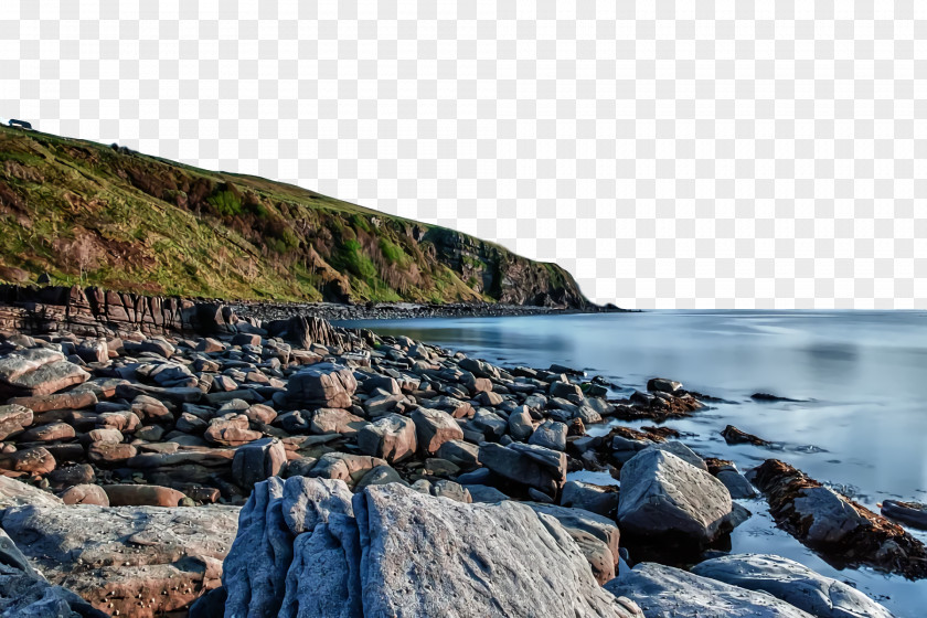 Cliff Beach Coast Sea Inlet PNG