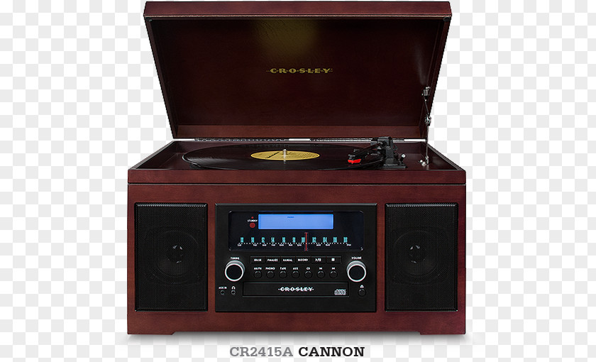 Radio Compact Disc Phonograph Record CD Player Crosley CR2415-MA 'Cannon' Recording Entertainment Center Cassette PNG