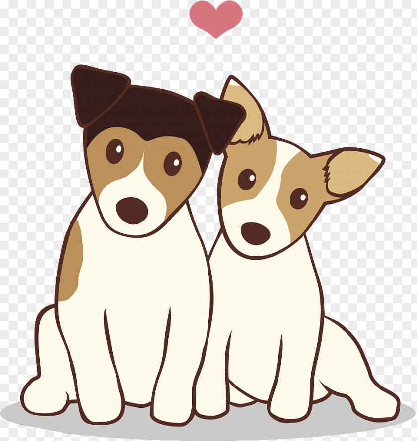 Dog Meets Jack Russell Terrier Illustration PNG