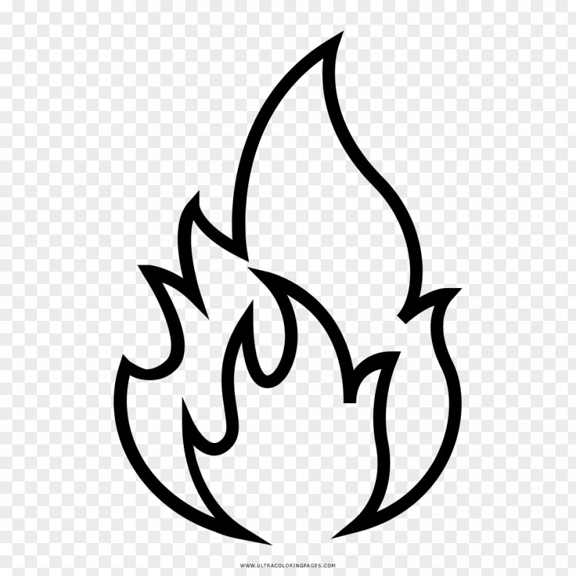 Flame Coloring Book Drawing Fire Black And White PNG