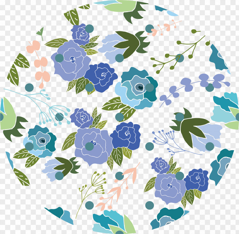 Blue Rose Pattern PNG