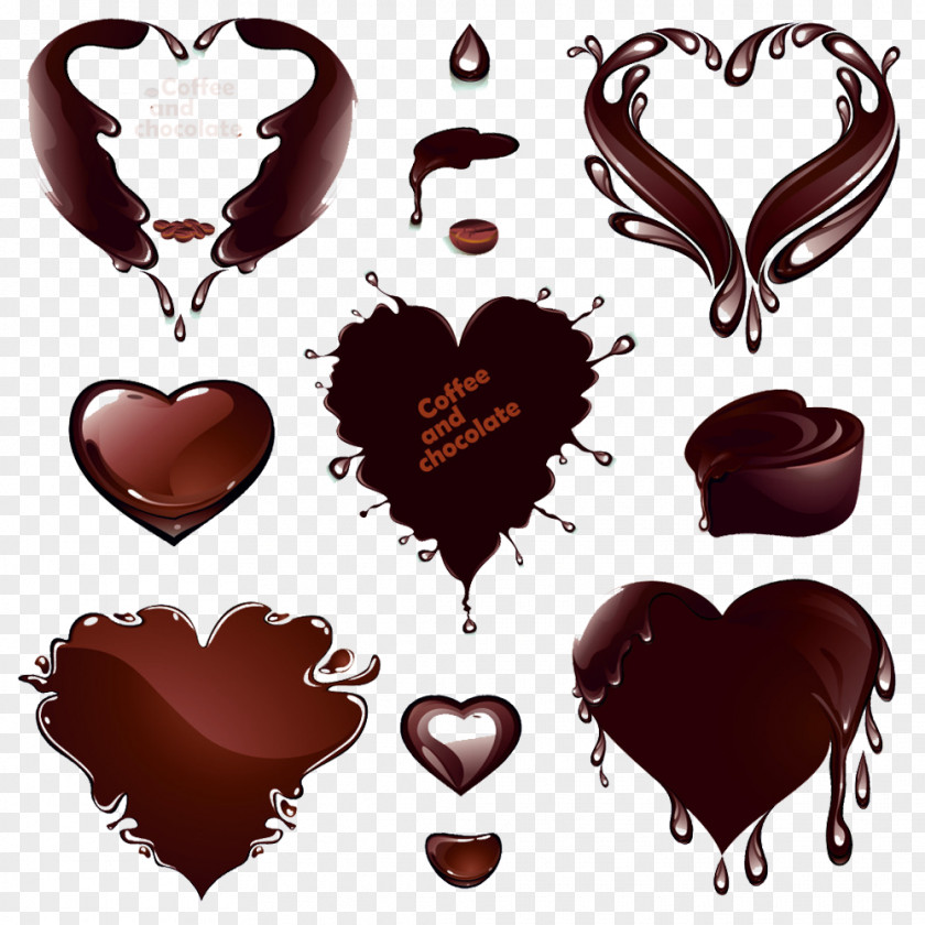 Chocolate Heart Picture Material Coffee Milk Candy PNG