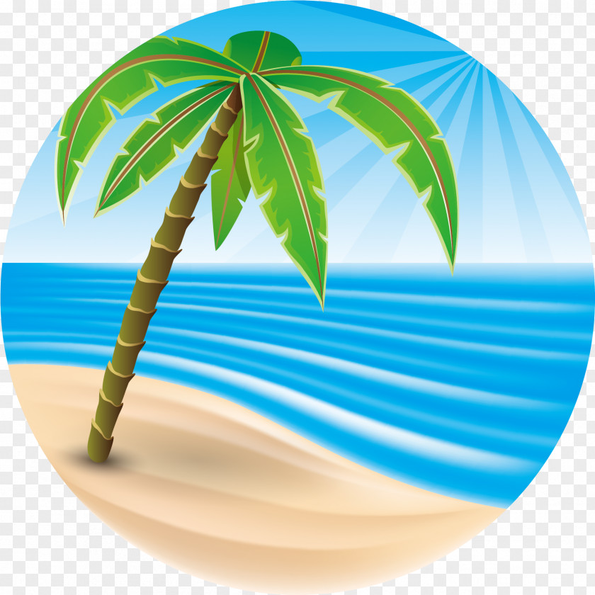 Plate Vacation Coconut Tree Drawing PNG