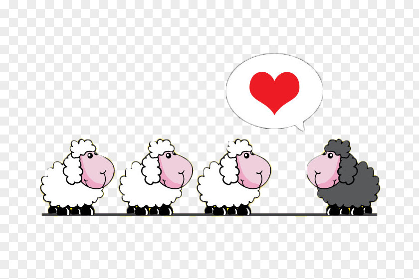 Black And White Sheep Cartoon Background Vector Material Livestock PNG