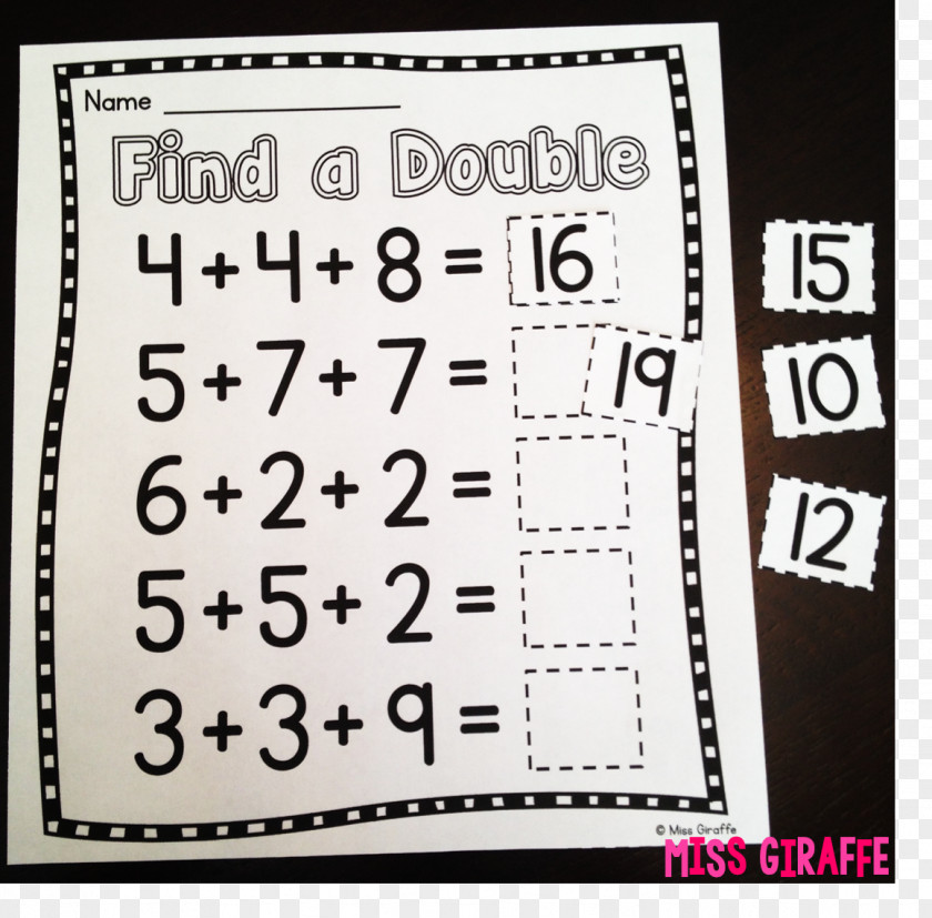 Mathematics First Grade Addition Number Paper PNG