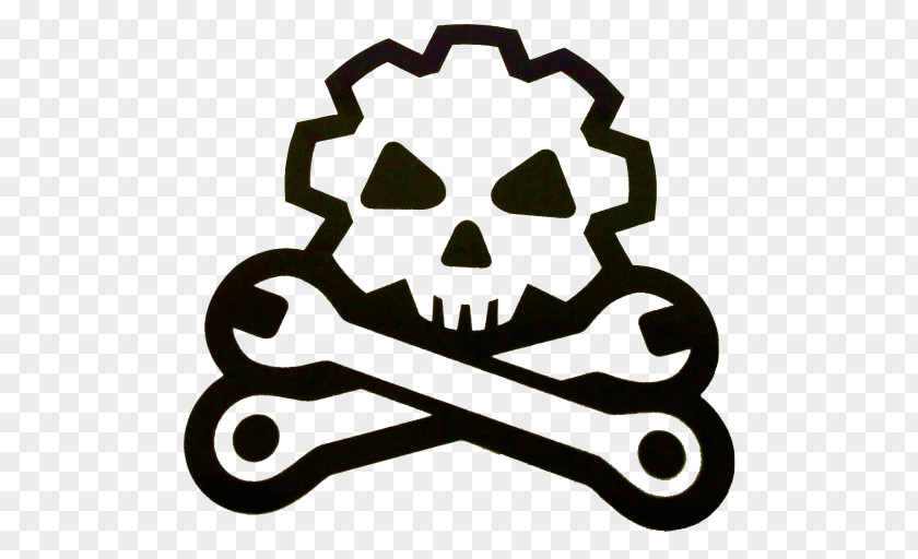 Skull Logo Stencil PNG