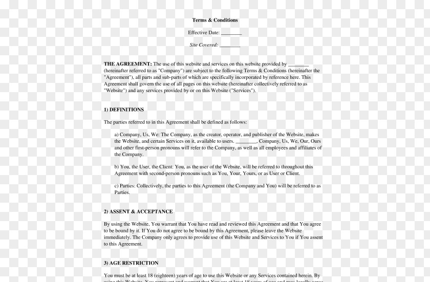 Terms And Conditions Web Template System Document Blog PNG