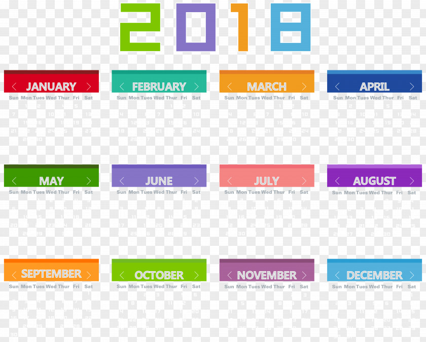 2018 Calendar Transparent Clip Art Image PNG