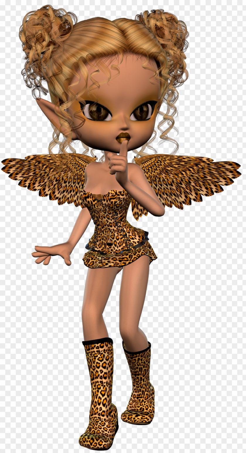 Fairy Brown Hair Doll Angel M PNG