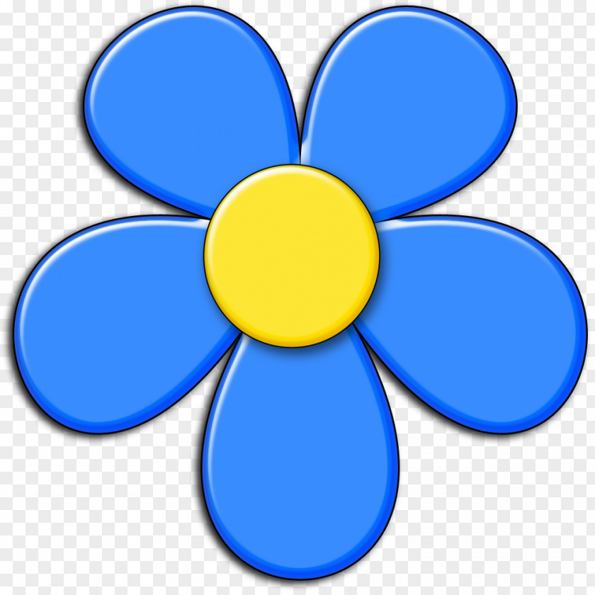 Blue Flowers Color Clip Art PNG