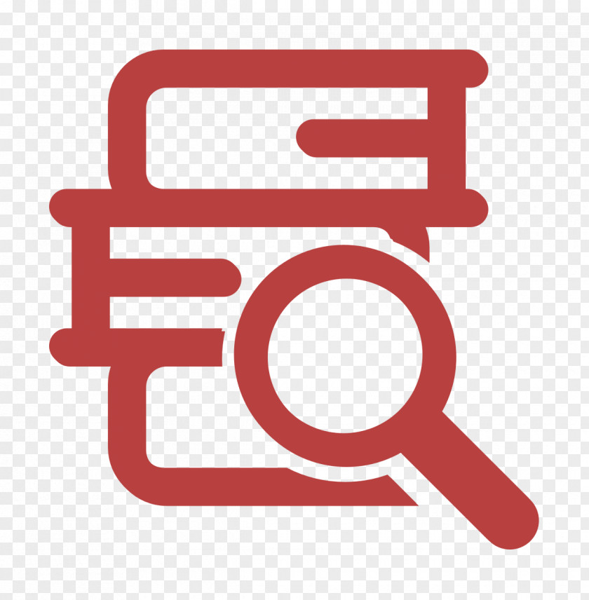 Education Icon Stack Of Books And A Magnifier Research PNG