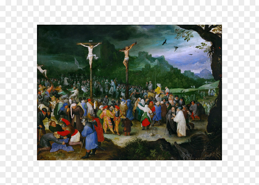 Painting The Three Crosses Crucifixion Of Jesus Raising Cross PNG