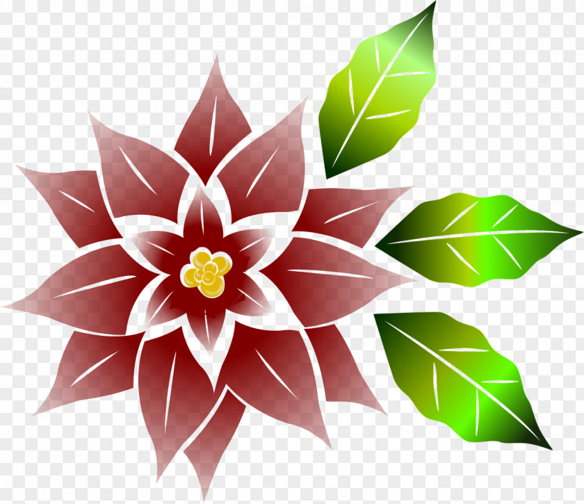 Red Christmas Flower Poinsettia PNG