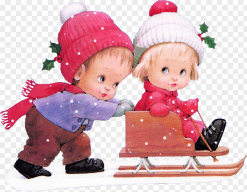 Sledding Children Christmas Snow Child PNG