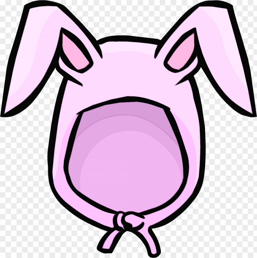 Pink Head Snout Line Art Cartoon PNG