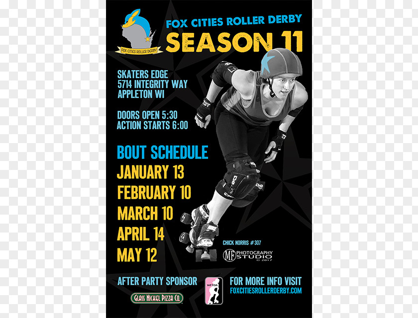 Roller Skates Fox Cities Derby Poster In-Line PNG