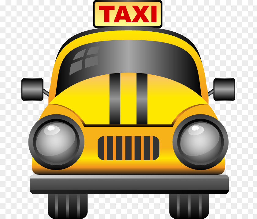 Hand-painted Abstract Pattern Of Yellow Taxi Travel Icon Design PNG