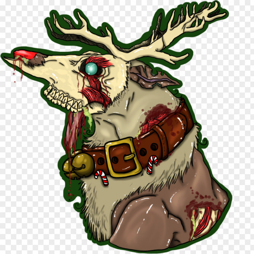 Zombi Reindeer Rudolph T-shirt Christmas Ornament Drawing PNG