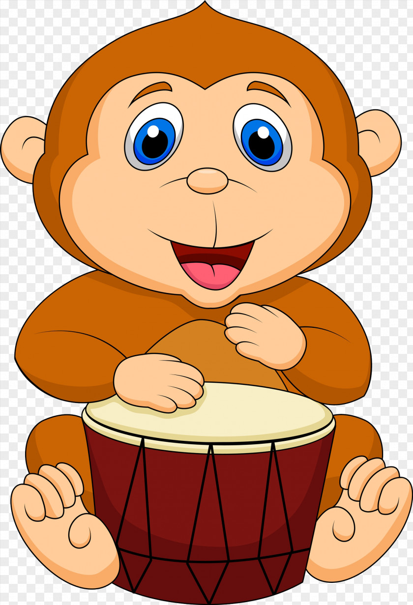 Cartoon Baby Monkey Drums Royalty-free PNG