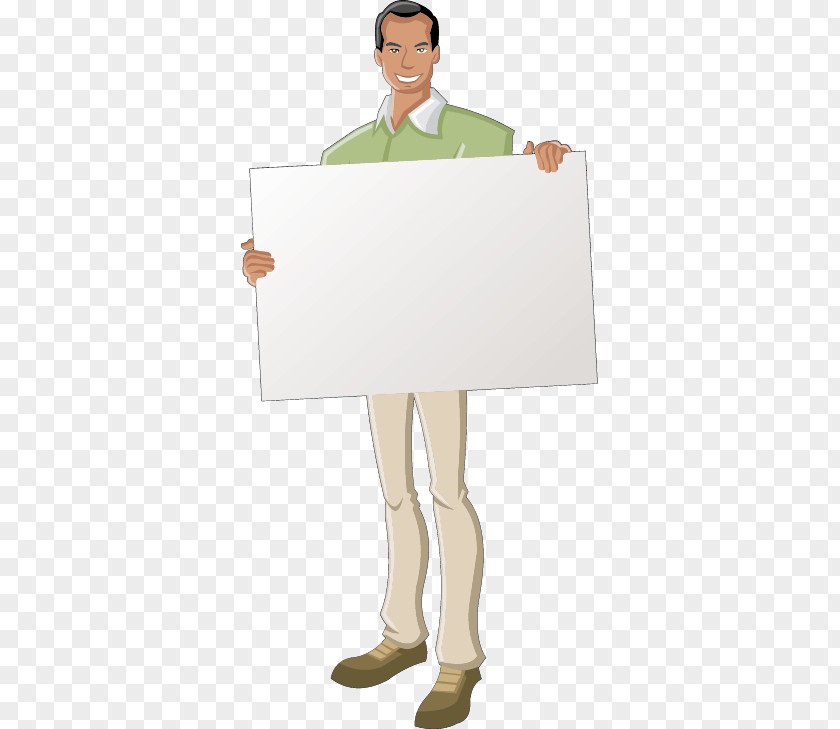Cartoon Character Holding A White Tablet Computer File PNG