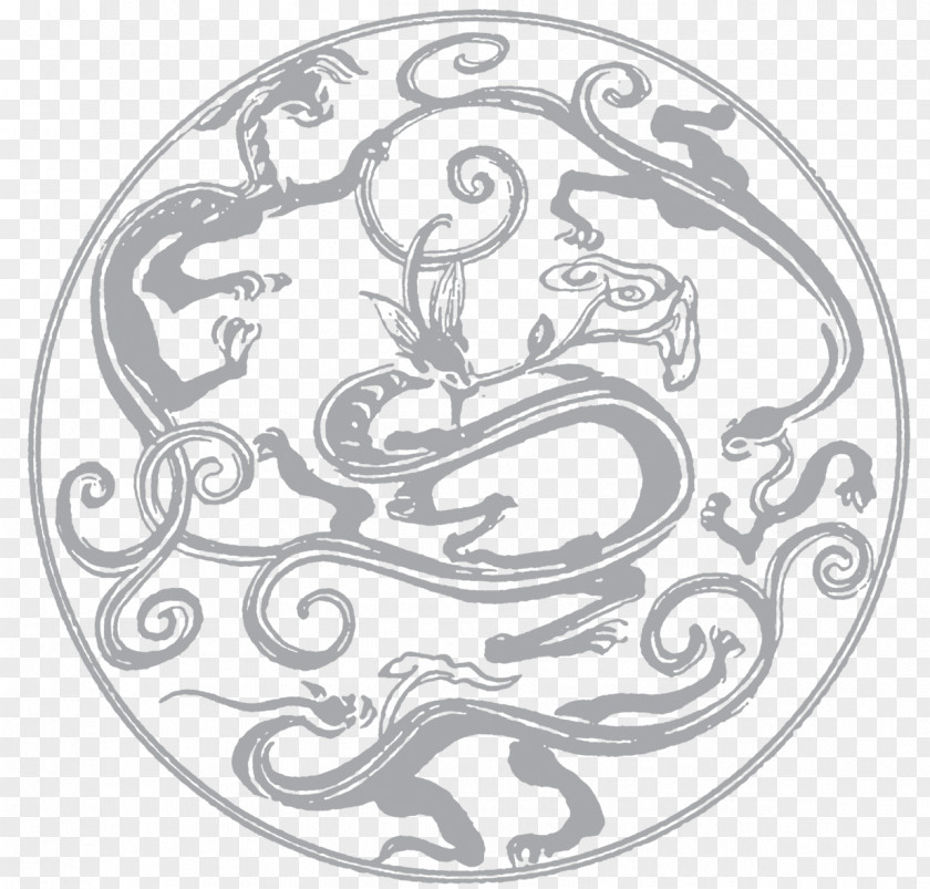 Dragon Decorative Pattern China Template Adobe Illustrator PNG