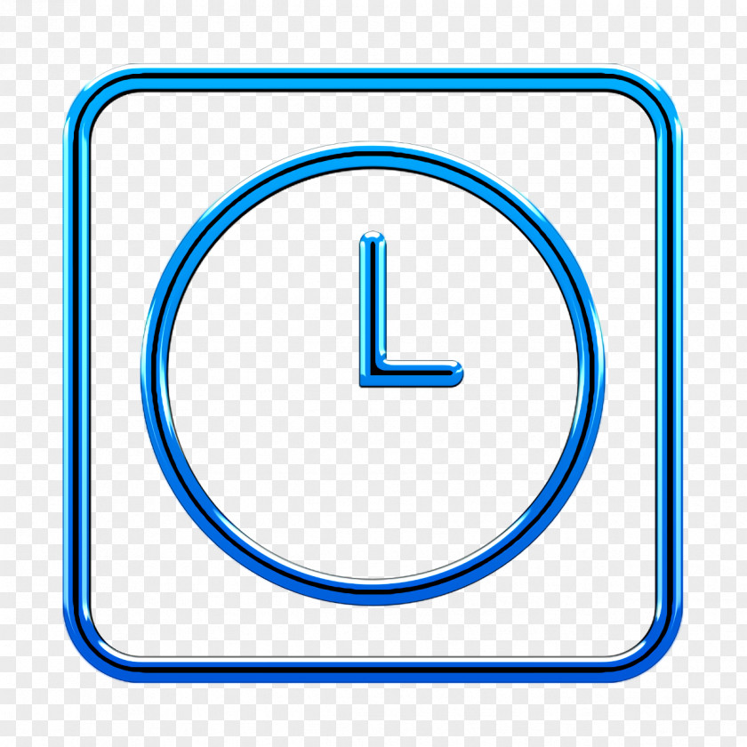 Rectangle Electric Blue Clock Icon Streamline Time PNG