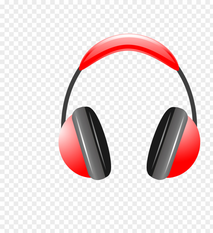 Red Vector Headphones Microphone Headset PNG