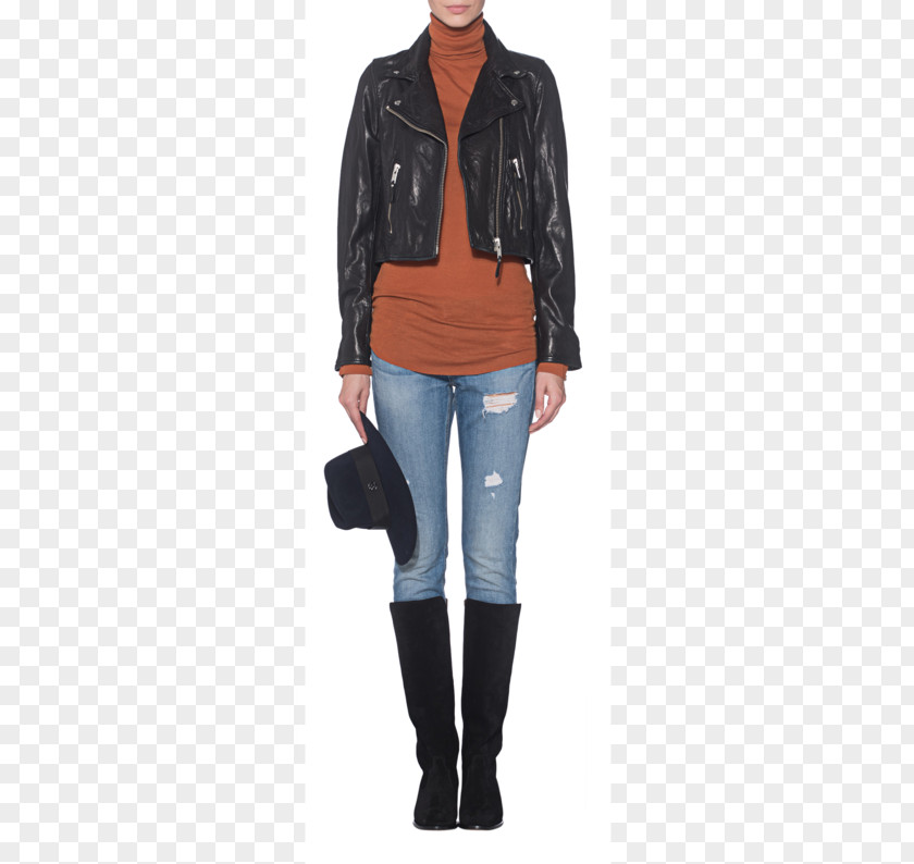 Ripped Jeans For Women Leather Jacket M Sleeve PNG