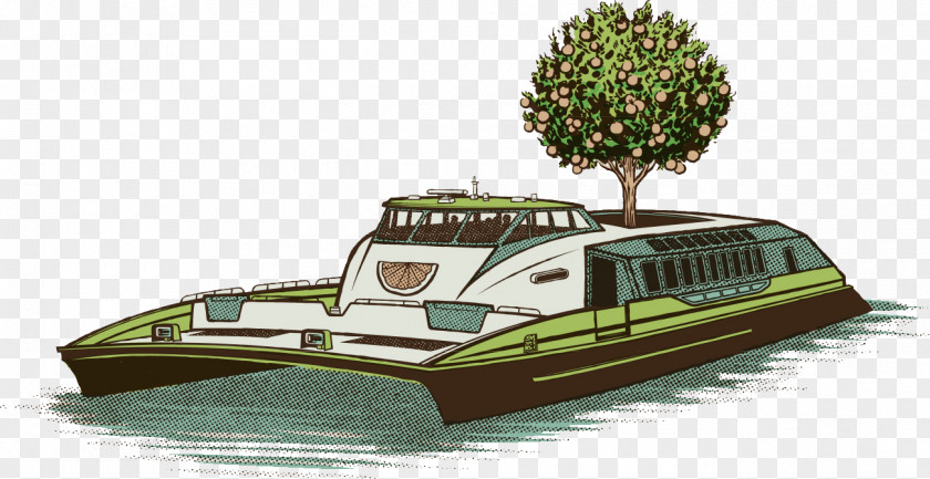 Hand-painted Fruit Yacht Australia Illustrator Illustration PNG