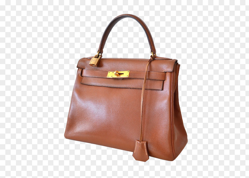 Bag Tote Leather Caramel Color Brown Strap PNG