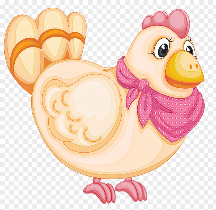 Cartoon Chicken Pink Bird Rooster PNG