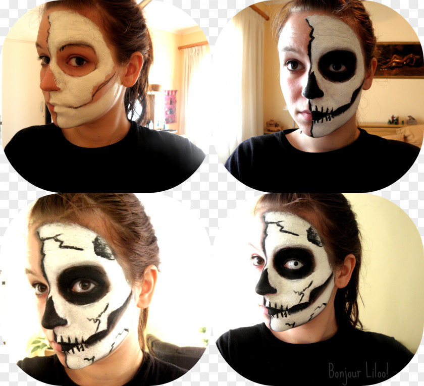 Face Skeleton Halloween Make-up Cosmetics PNG