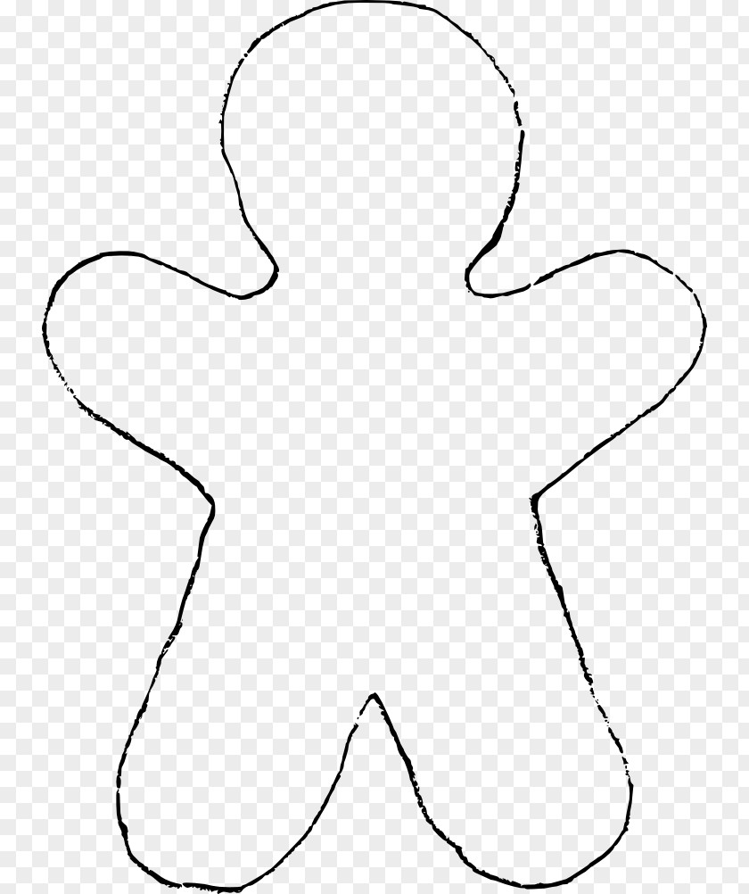 Gingerbread Man Outline Clothing White Material Pattern PNG