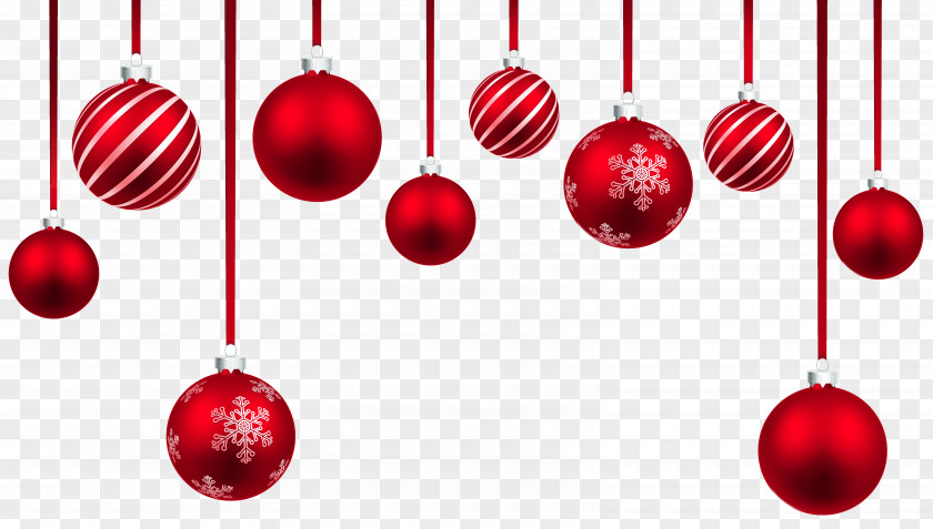 Red Christmas Hanging Balls Decor Clipart Image Ornament Clip Art PNG
