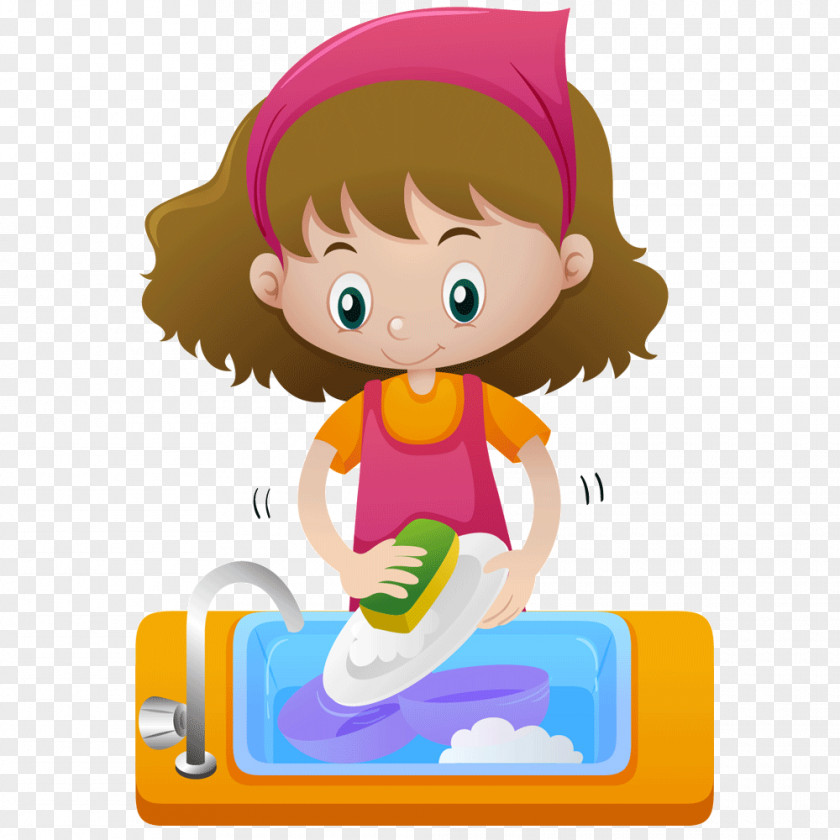 Woman With Clothes Vector Graphics Child Cleaning Clip Art Illustration PNG