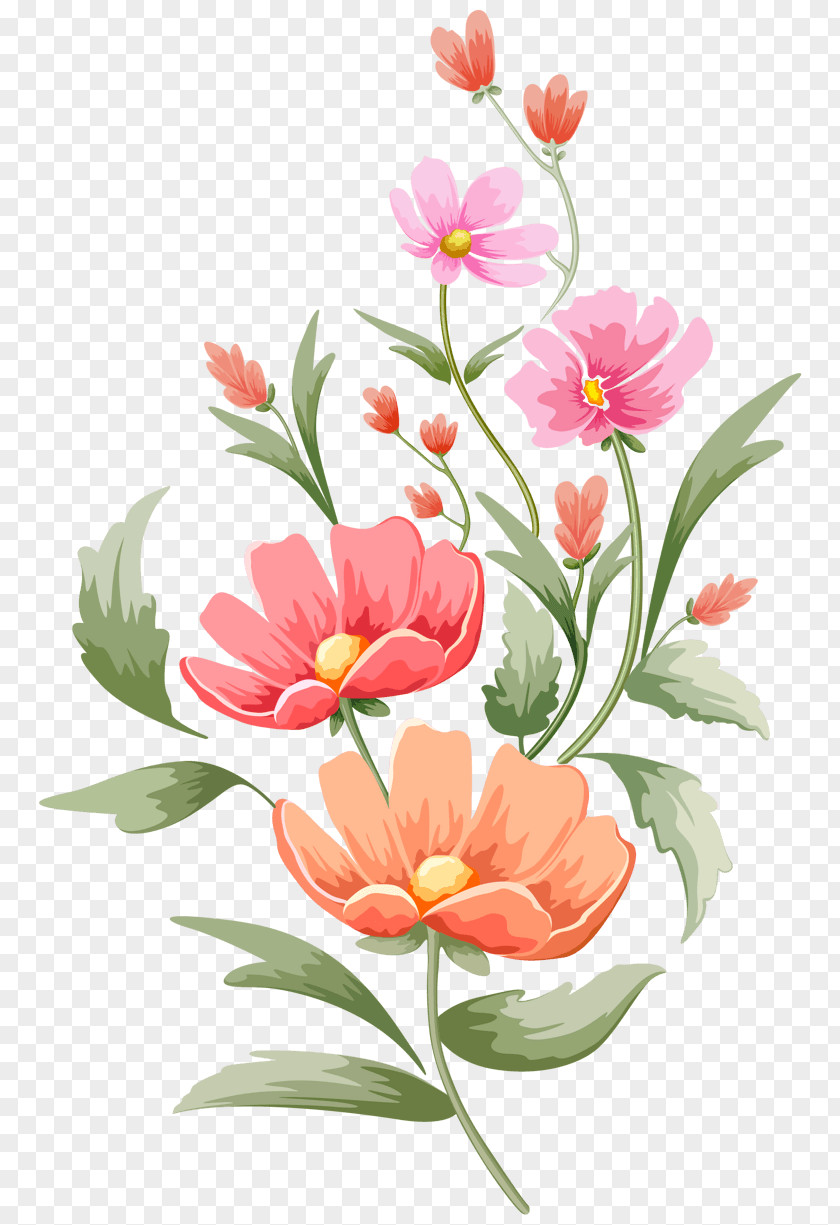 Blossoming Flower Wallpaper Vector Graphics Floral Design Illustration Watercolor Painting PNG