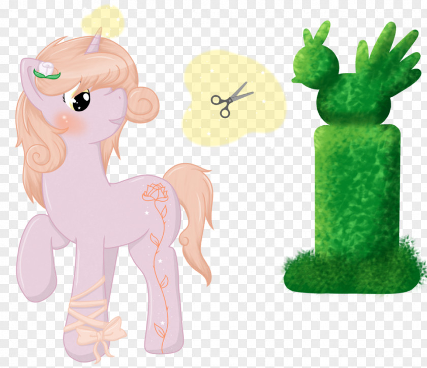 Horse Pony Cartoon Character Green PNG
