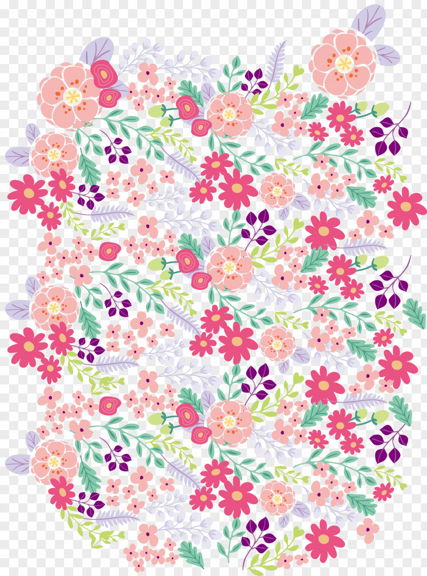 Romantic Colored Flowers Floral Design Flower Color PNG