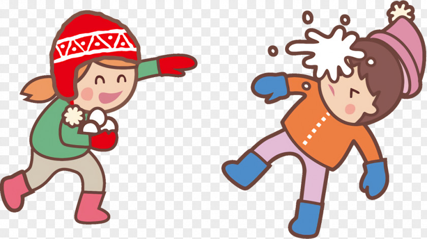 Christmas Pleased Snowball Fight Winter Kids PNG