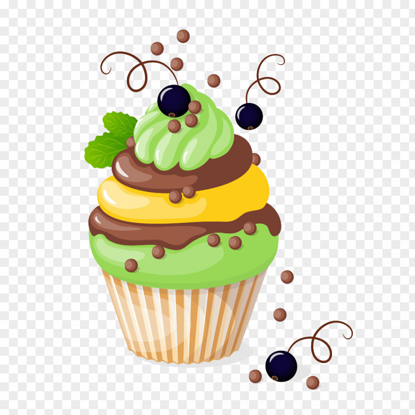 Blueberry Chocolate Cake Cupcake Birthday Cream Layer PNG